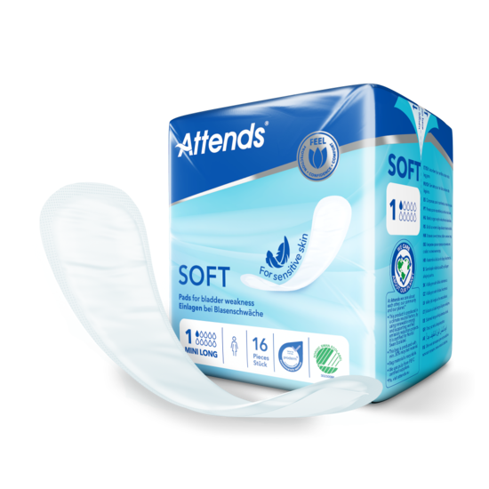 Inkontinensskydd Attends Soft 1 Mini Long 16st/fp